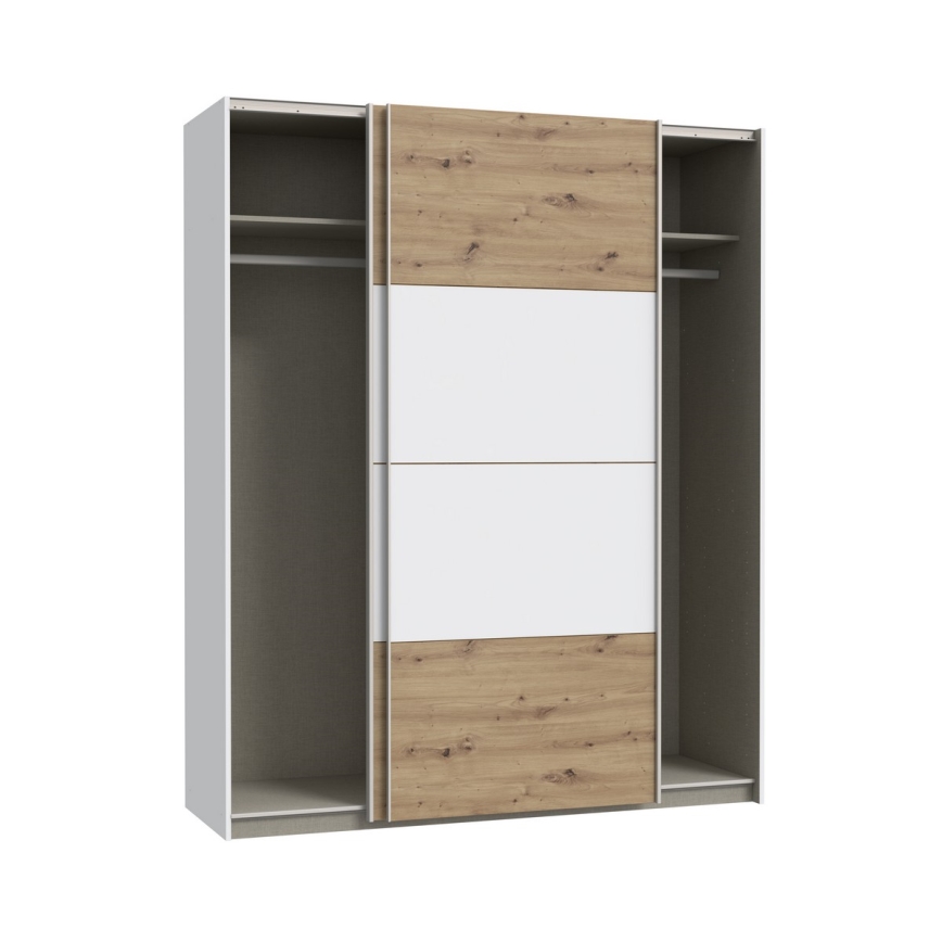 Armoire KARO 170 x 210 cm, blanc/chêne artisan
