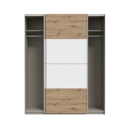 Armoire KARO 170 x 210 cm, blanc/chêne artisan