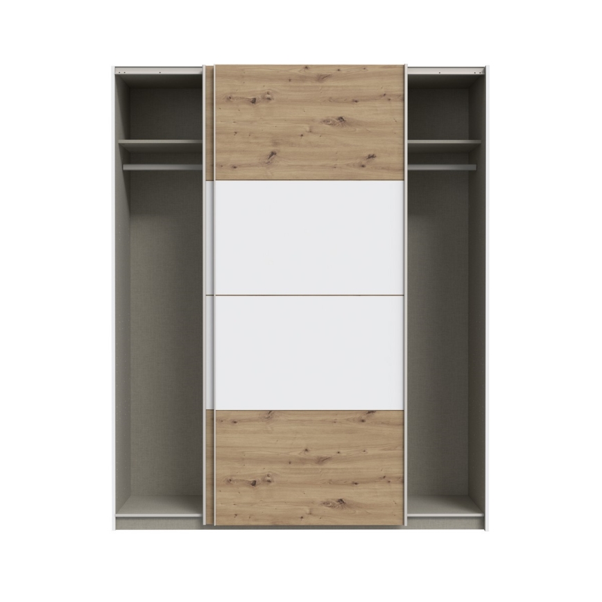 Armoire KARO 170 x 210 cm, blanc/chêne artisan