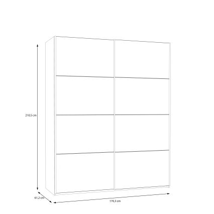 Armoire KARO 170 x 210 cm, blanc/chêne artisan