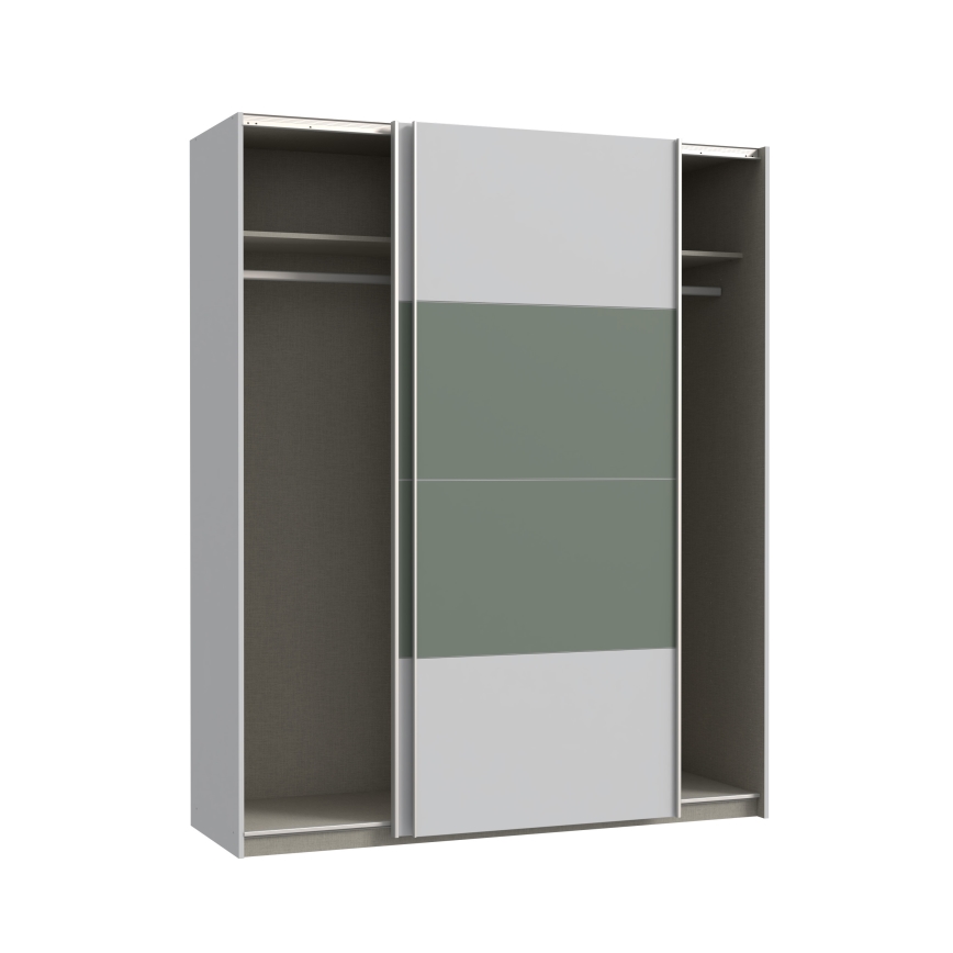 Armoire KARO 170 x 210 cm grise/verte