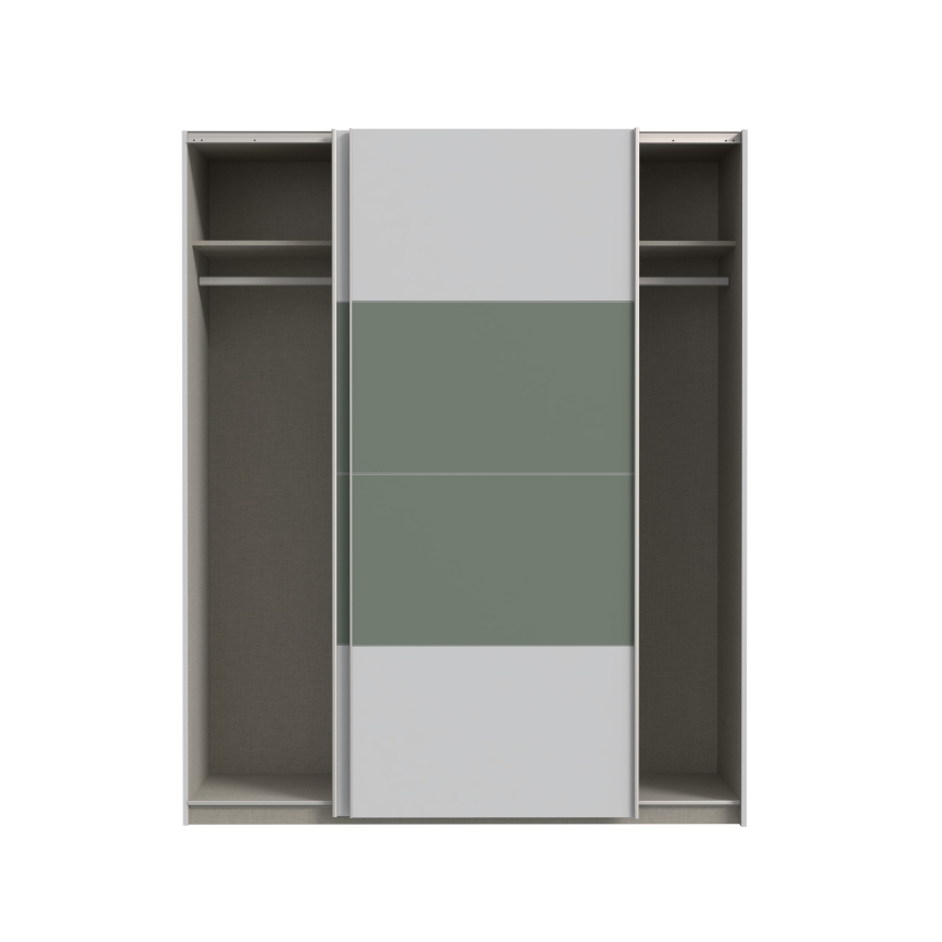 Armoire KARO 170 x 210 cm grise/verte