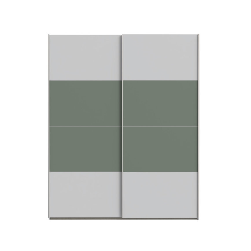 Armoire KARO 170 x 210 cm grise/verte