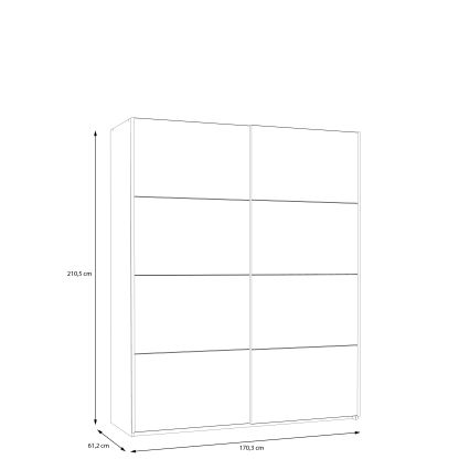 Armoire KARO 170 x 210 cm grise/verte