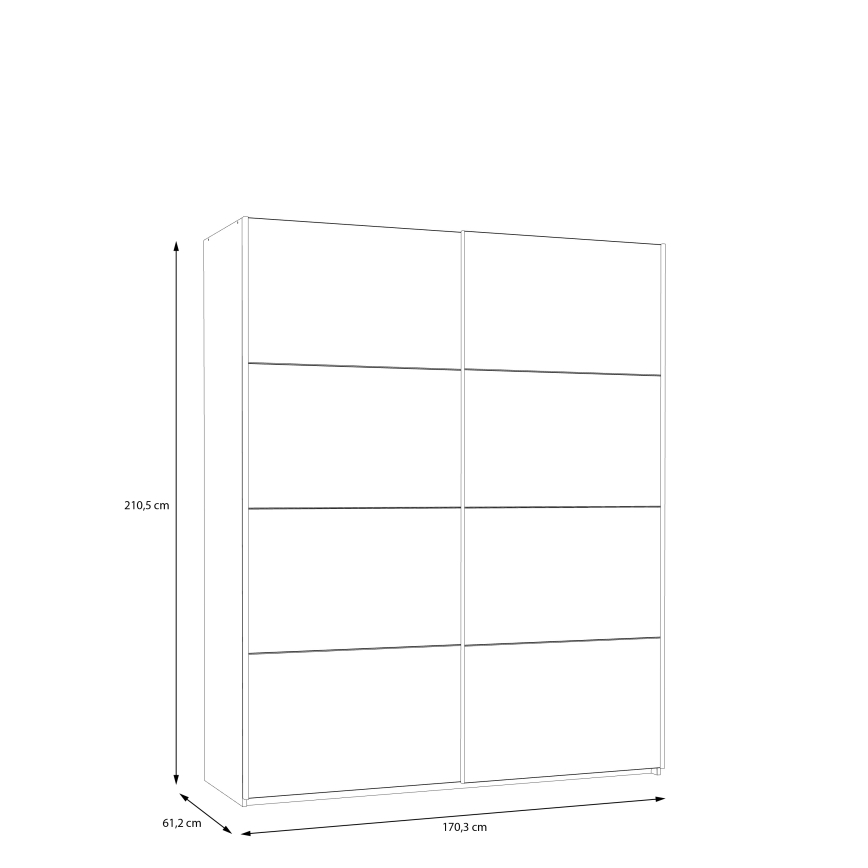 Armoire KARO 170 x 210 cm grise/verte