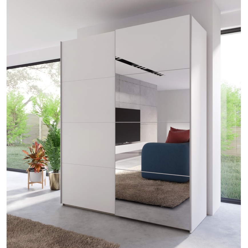 Armoire KARO 170x210 cm avec miroir, blanche