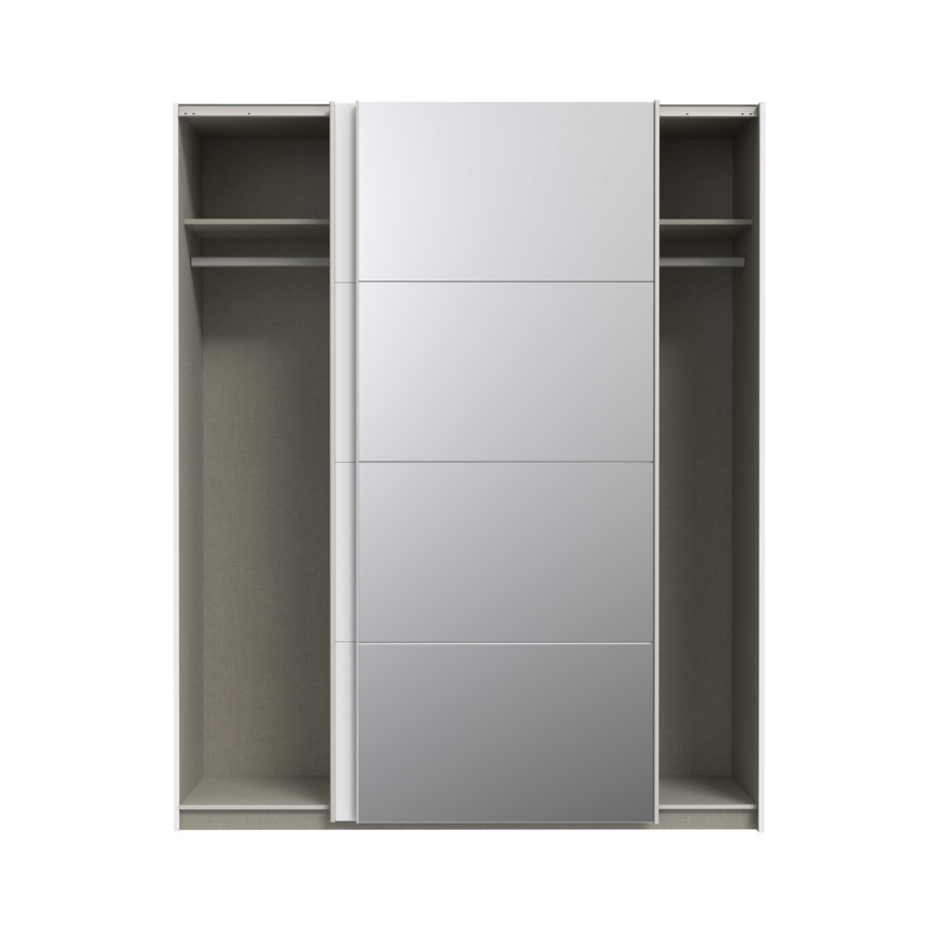 Armoire KARO 170x210 cm avec miroir, blanche