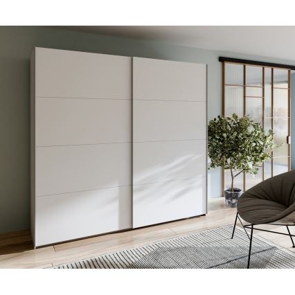 Armoire KARO 220 x 210 cm avec miroir, blanche