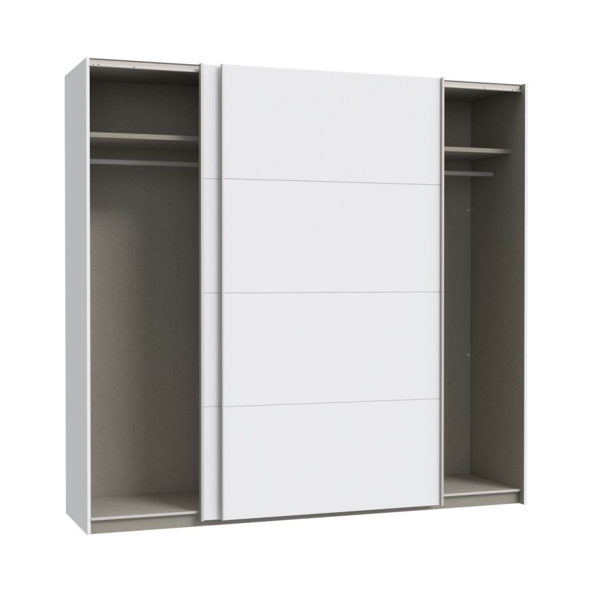 Armoire KARO 220 x 210 cm avec miroir, blanche