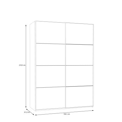 Armoire KARO avec miroir 150 x 210 cm, blanche