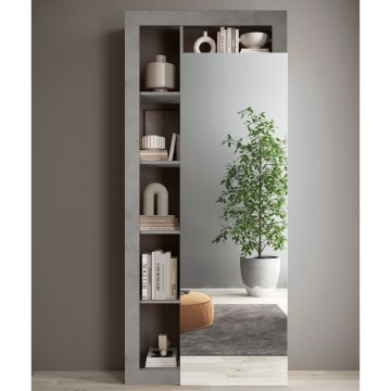 Armoire LENOR 91 x 209 cm blanc / gris béton