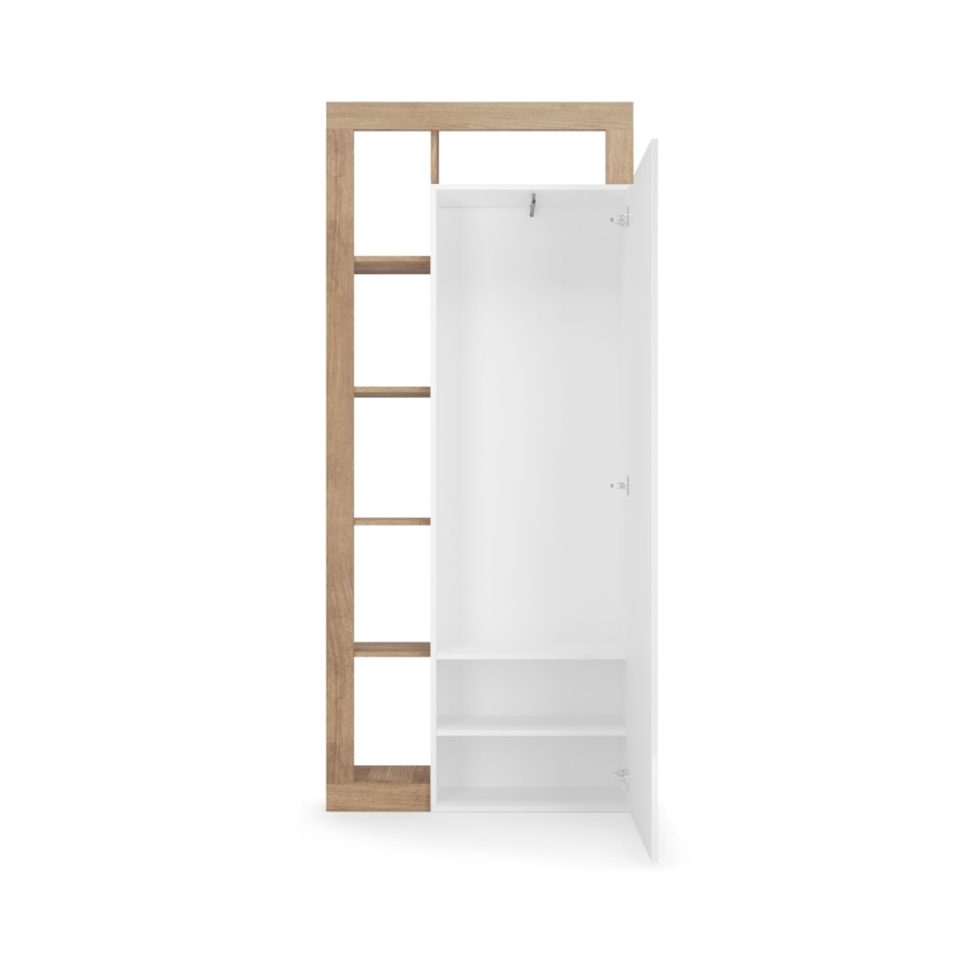 Armoire LENOR 91x209 cm blanc/marron