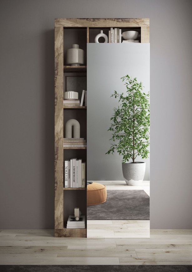 Armoire LENOR 91x209 cm blanc/marron