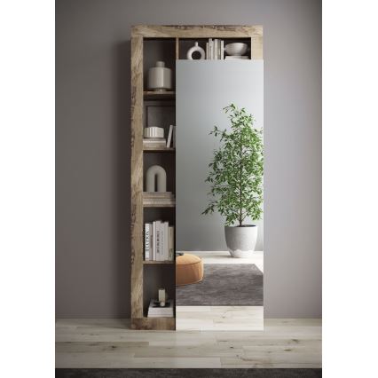 Armoire LENOR 91x209 cm blanc/marron