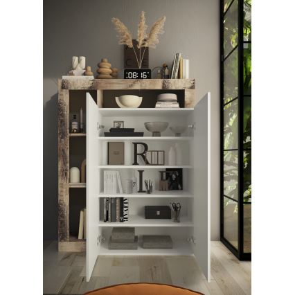 Armoire LENOR blanc/érable