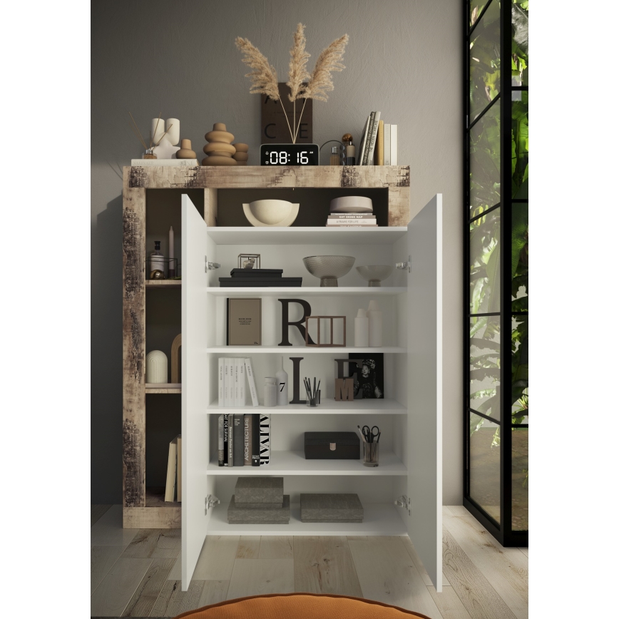 Armoire LENOR blanc/érable