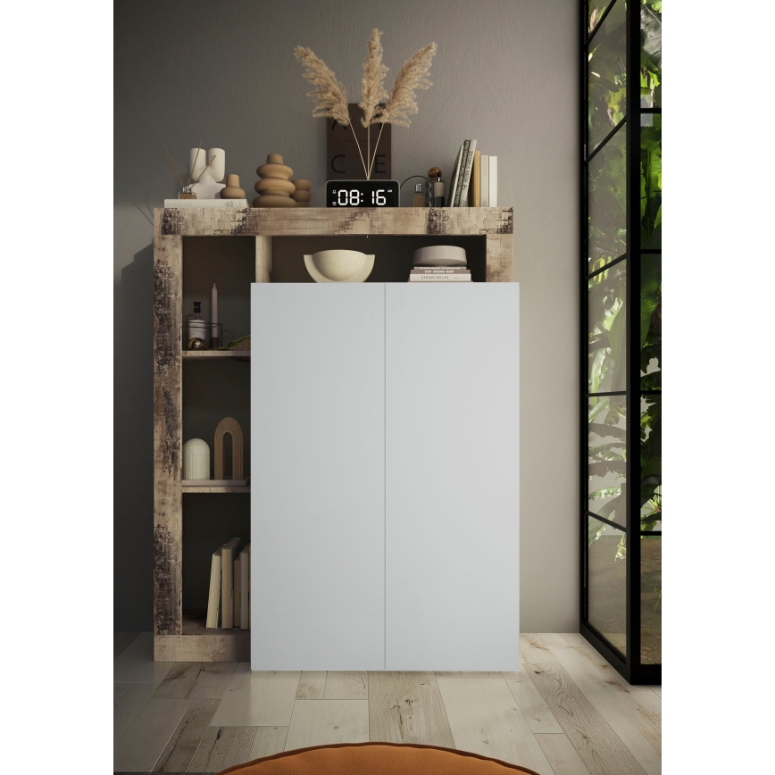 Armoire LENOR blanc/érable