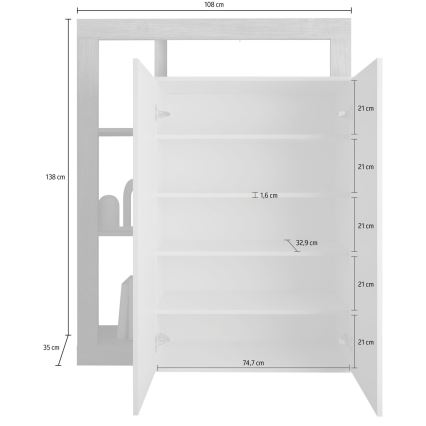 Armoire LENOR blanc/érable