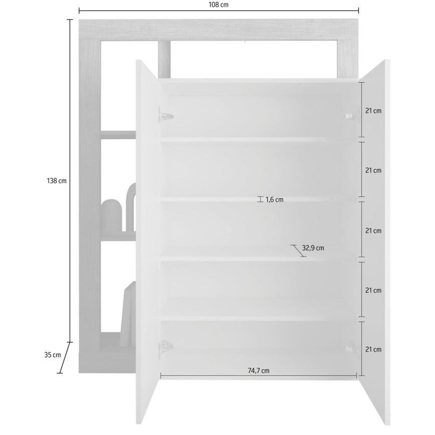 Armoire LENOR blanc/gris effet béton