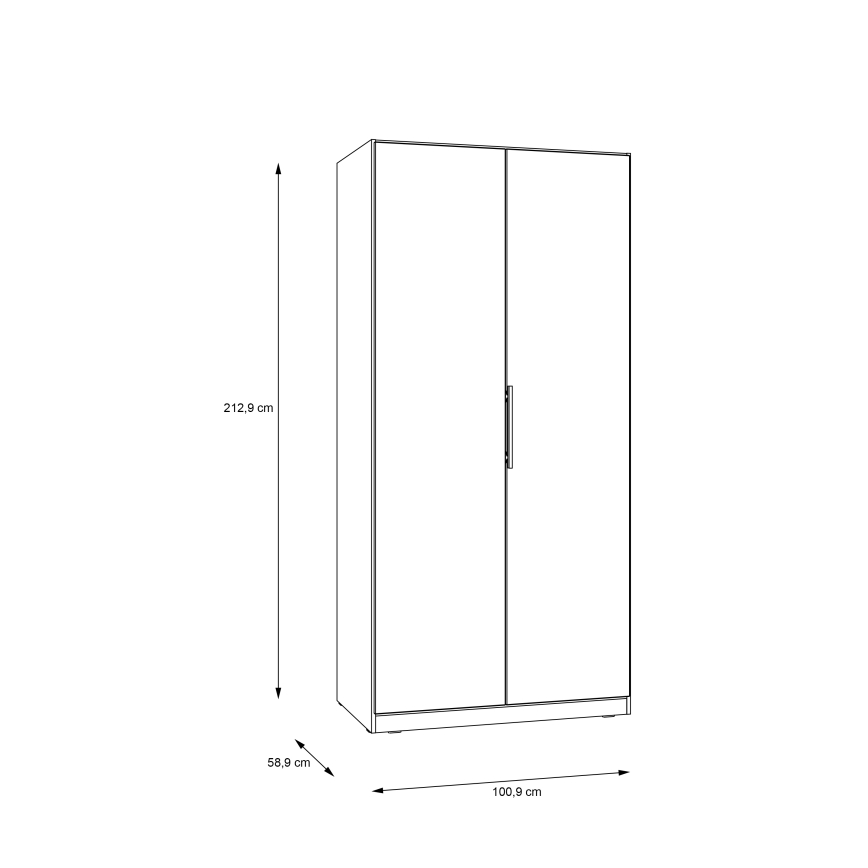 Armoire MARO 100x213 cm chêne artisan