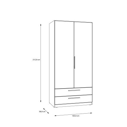Armoire MARO 100x213 cm, chêne artisan