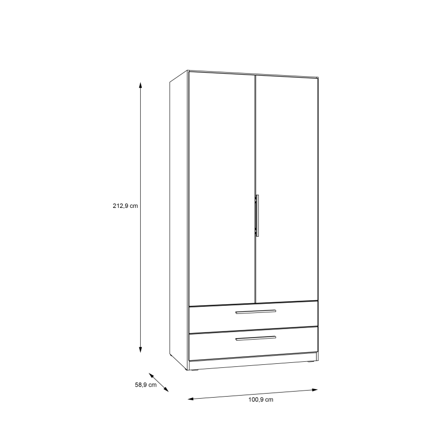 Armoire MARO 100x213 cm chêne artisanal