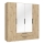 Armoire MARO 200x213 cm avec miroir, finition chêne artisan