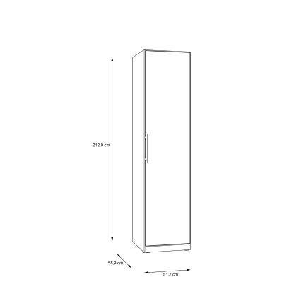 Armoire MARO 51 x 213 cm, chêne artisan