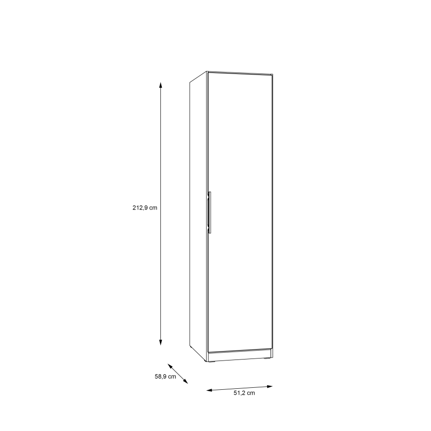 Armoire MARO 51x213 cm chêne artisan