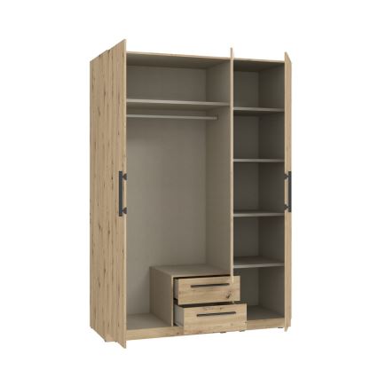 Armoire MARO avec miroir 150x213 cm, finition chêne artisan