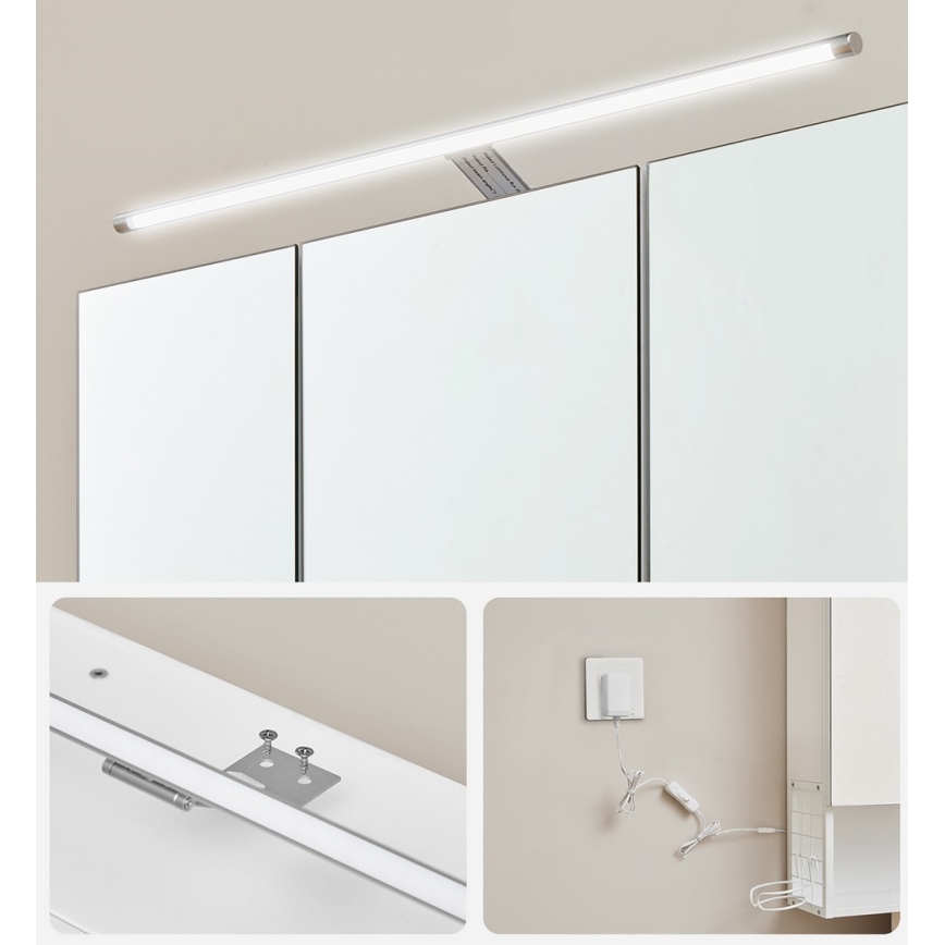 Armoire-miroir LED SKY pour salle de bains 70x70x16 cm 230V blanche