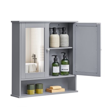 Armoire miroir pour salle de bains ZARA 58,5x56,5 cm grise
