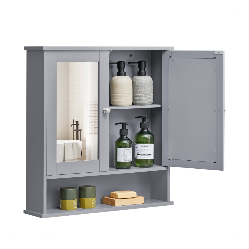 Armoire miroir pour salle de bains ZARA 58,5x56,5 cm grise