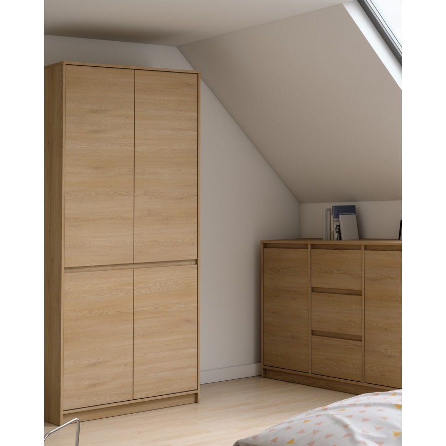 Armoire MIYABI 90x198x52 cm chêne Cremona