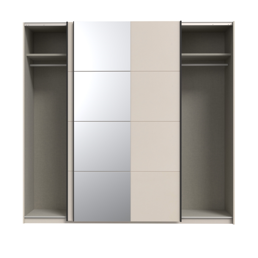 Armoire ODEN 220x210 cm avec miroir, beige