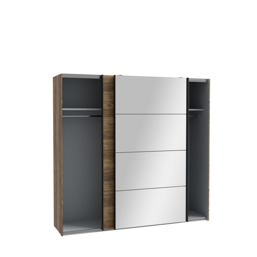 Armoire OREN avec miroir, 220 x 210 cm, chêne artisan