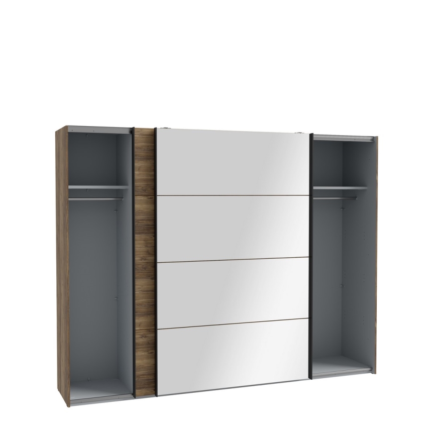 Armoire OREN avec miroir, 270 x 210 cm, chêne artisan