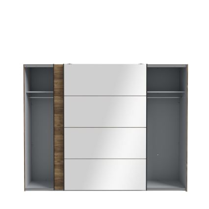 Armoire OREN avec miroir, 270 x 210 cm, chêne artisan