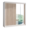 Armoire-penderie avec miroir SANTINO 203x215 cm blanc/chêne craft