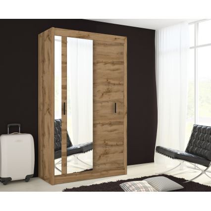 Armoire avec miroir SABRINA 120x215 cm chêne wotan