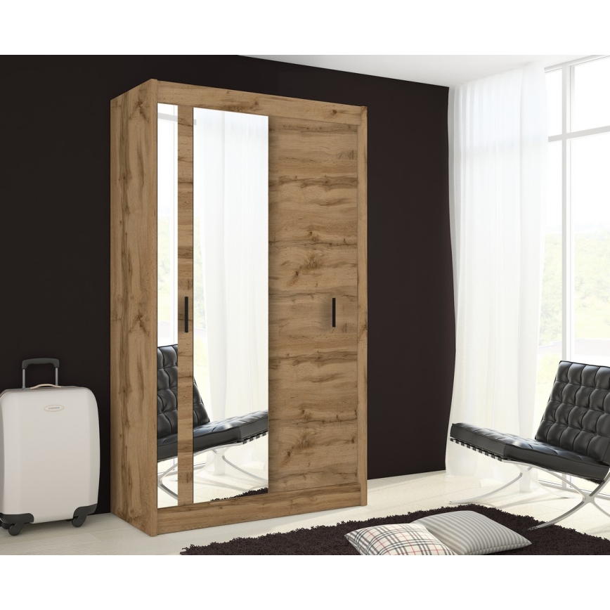 Armoire avec miroir SABRINA 120x215 cm chêne wotan