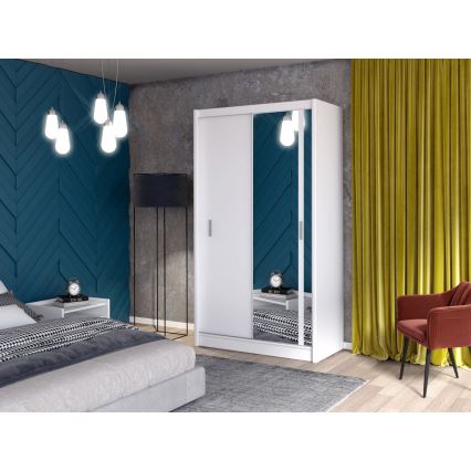 Armoire avec miroir SABRINA 150x215 cm blanc