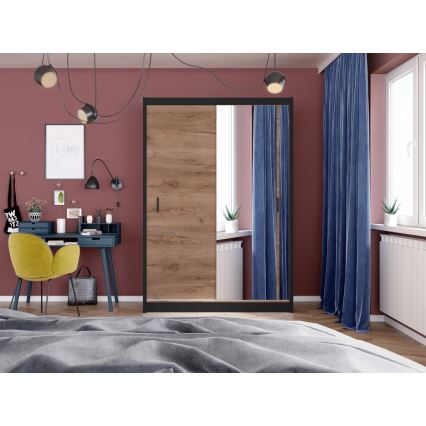 Armoire avec miroir SABRINA 150x215 cm chêne craft