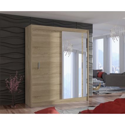 Armoire avec miroir SABRINA 180x215 cm chêne sonoma
