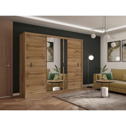 Armoire avec miroir SABRINA 250x215 cm chêne wotan