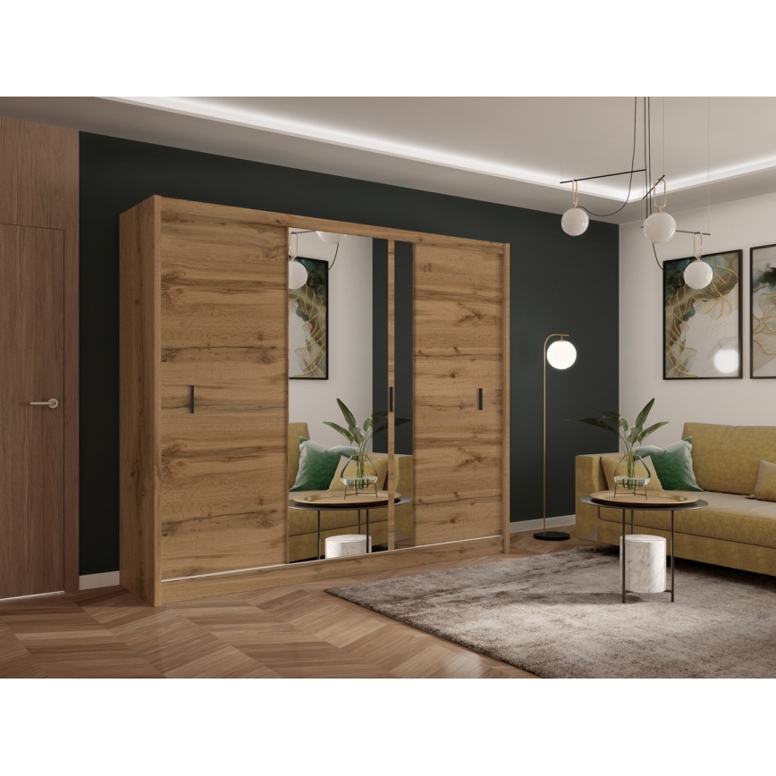 Armoire avec miroir SABRINA 250x215 cm chêne wotan