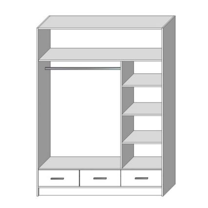 Armoire avec miroir SANNA 150x215 cm blanc