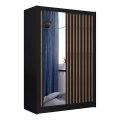 Armoire SANTINO 150x215 cm avec miroir noir/chêne craft
