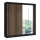 Armoire SANTINO avec miroir 203x215 cm noire/chêne craft