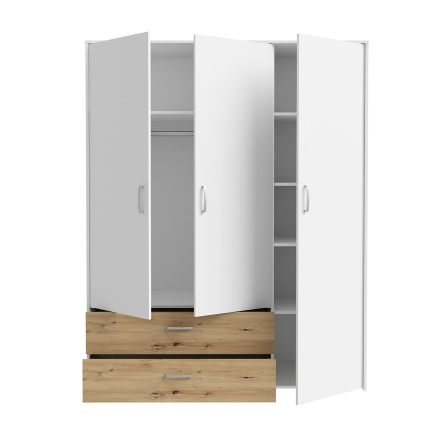Armoire URO 152x190 cm chêne artisan/blanc
